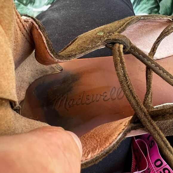 Madewell Bridget Green Suede Leather Gladiator Sandals - Picture 5 of 8